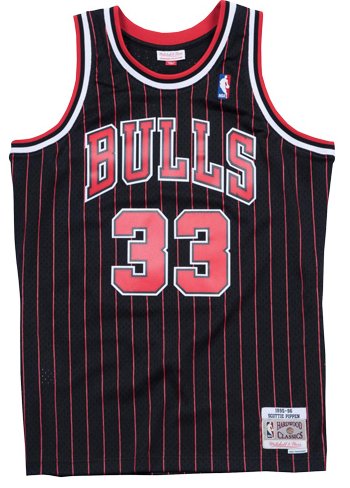 #33 Pippen bulls M&N jersey black with stripe גופיית כדורסל - Sport&more