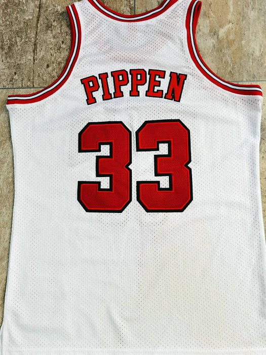 #33 Pippen chicago bulls Authentic M&N jersey white גופיית כדורסל - Sport&more