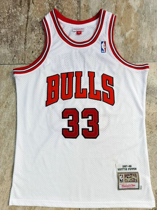 #33 Pippen chicago bulls Authentic M&N jersey white גופיית כדורסל - Sport&more