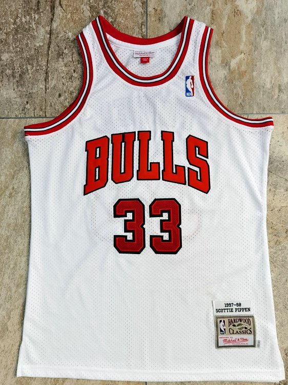 #33 Pippen chicago bulls Authentic M&N jersey white גופיית כדורסל - Sport&more