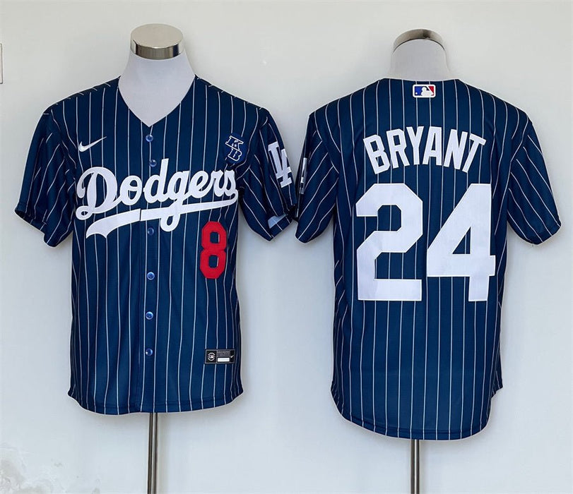 #8 Front #24 back Bryant Dodgers baseball jersey blue stripe white - Sport&more