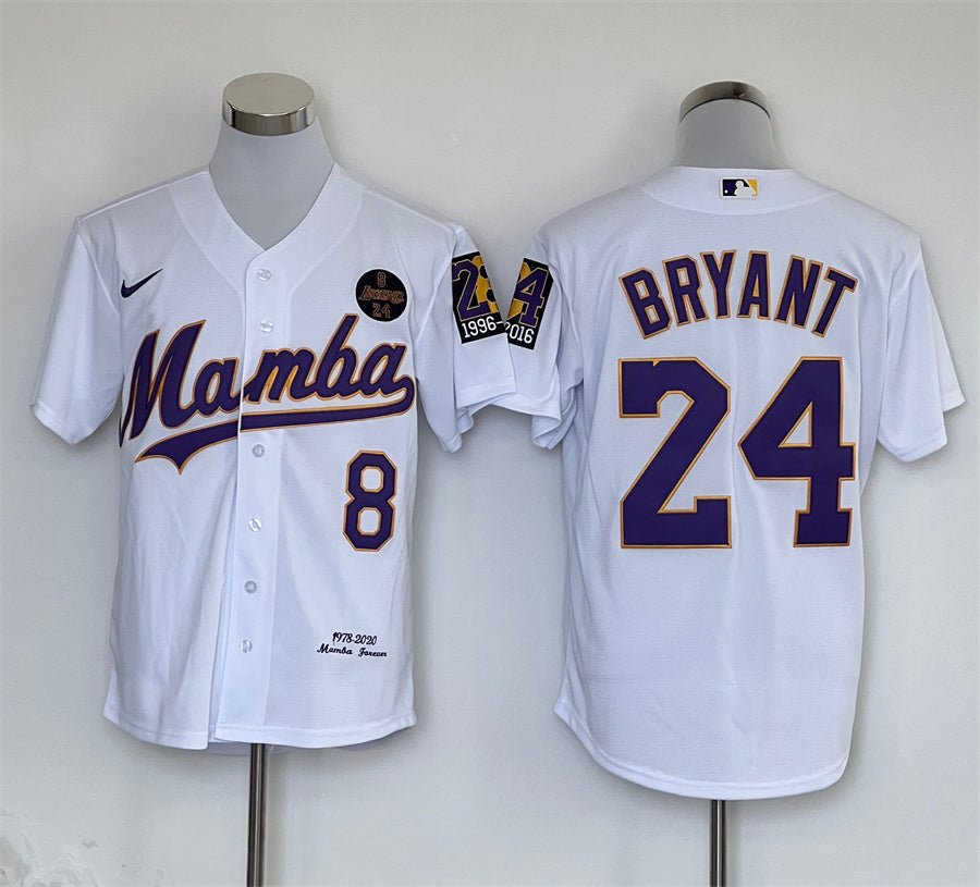 #8 Front #24 back Bryant Mamba basetball jersey white - Sport&more