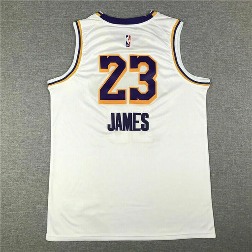 KB Badge LeBron James #23 Los Angeles Lakers Basketball Jersey Stitched White גופיית כדורסל - Sport&more